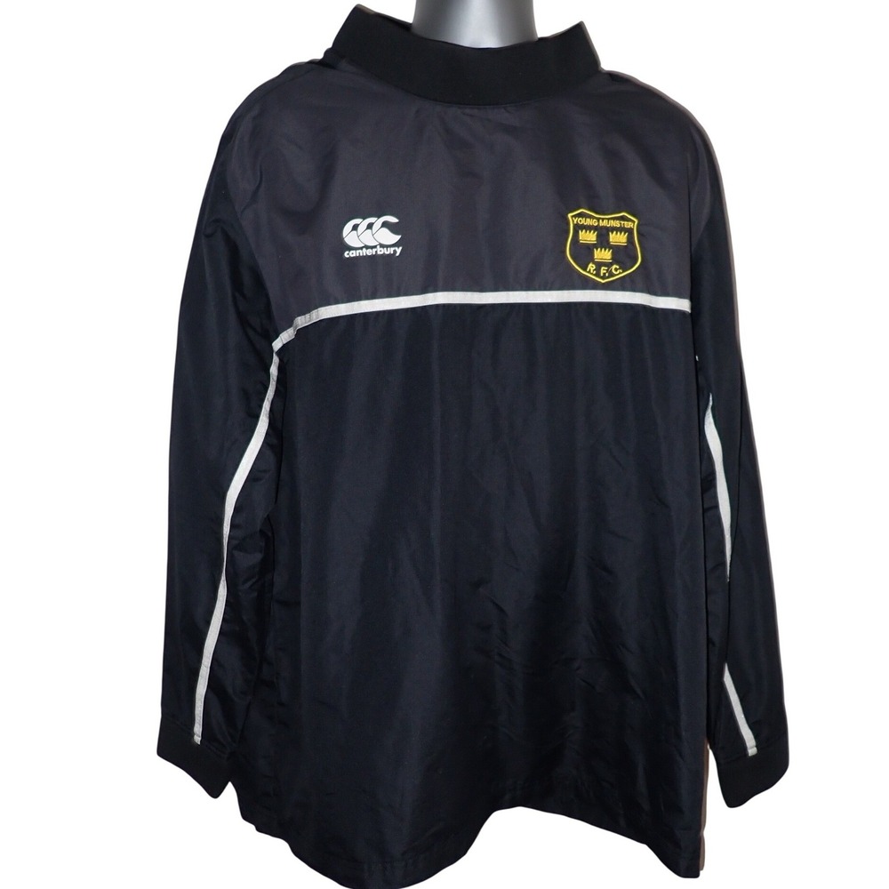 Canterbury Young Munster RFC Rugby Top Men 2XL‎ Black Windbreaker Pullover